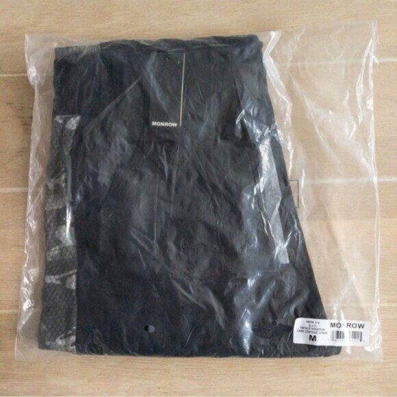 NWT Monrow Cashmere Vintage Sweats M Camo Contrast Stripe Jogger Sweatpants - Picture 3 of 7